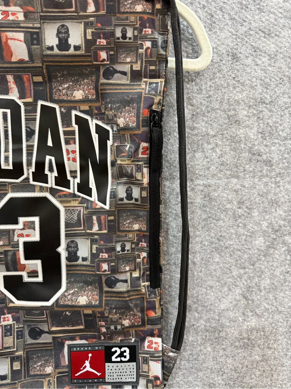 Jordan 23 Graphic Drawstring Backpack - Black Multicolor Print UNISEX BAG